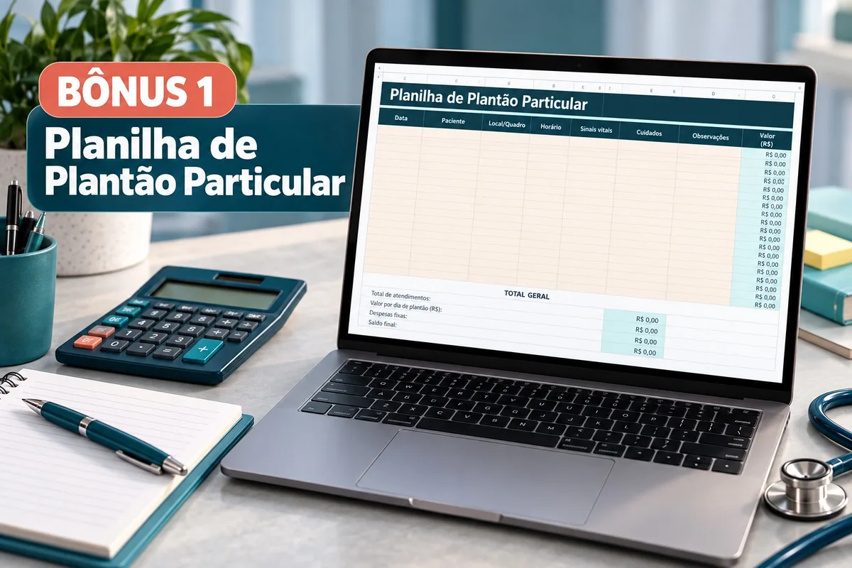 Capa do bônus 1: Planilha de Plantão Particular