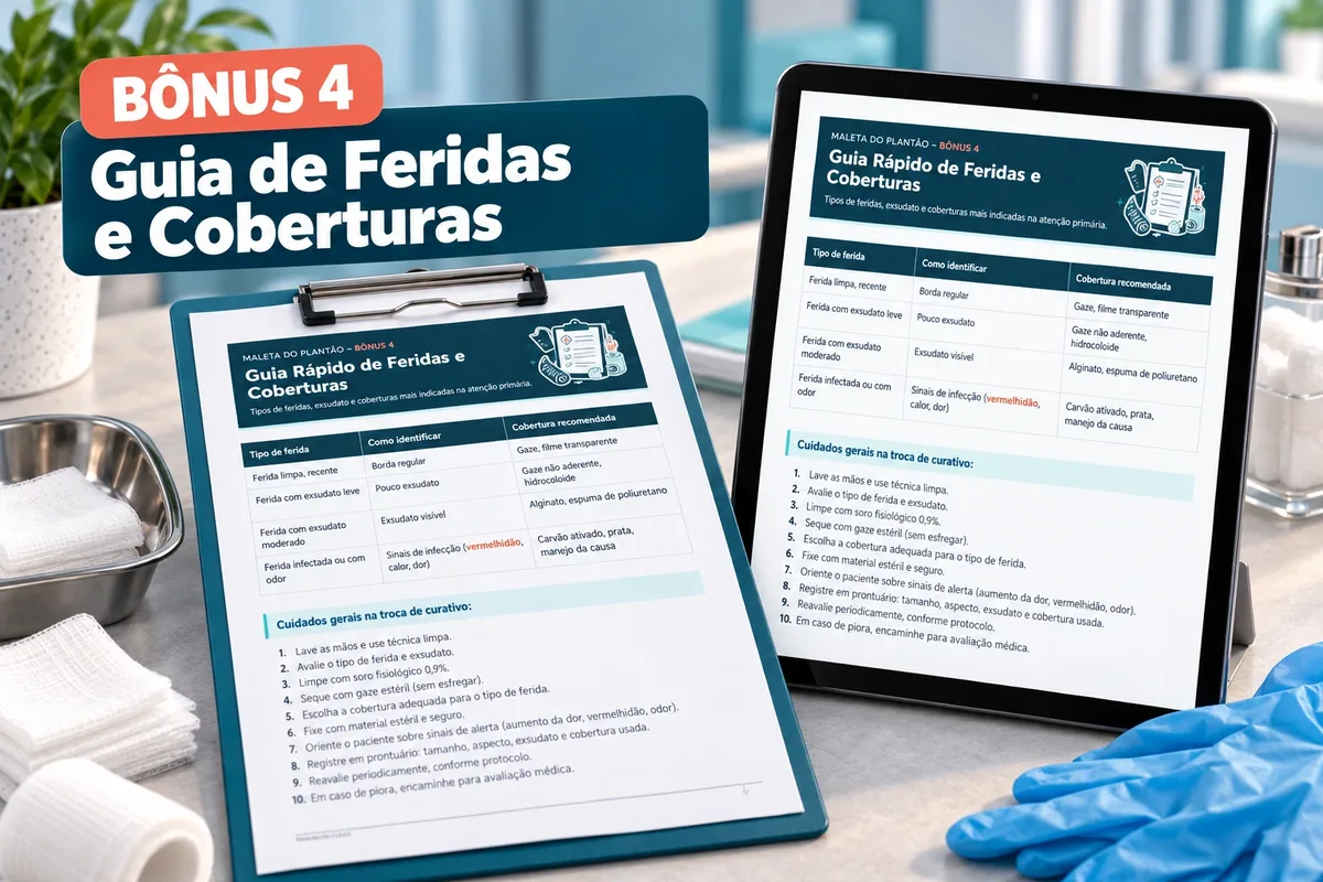 Capa do bônus 4: Guia de Feridas e Coberturas